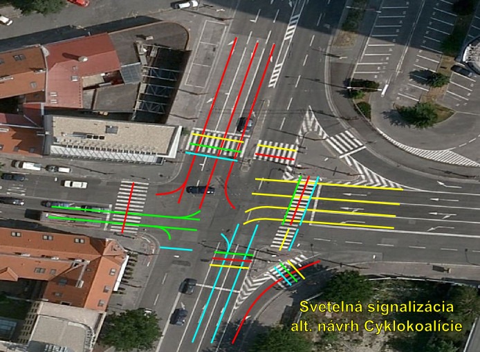 Mlynské nivy x Karadžičova: alternatívny návrh Cyklokoalície